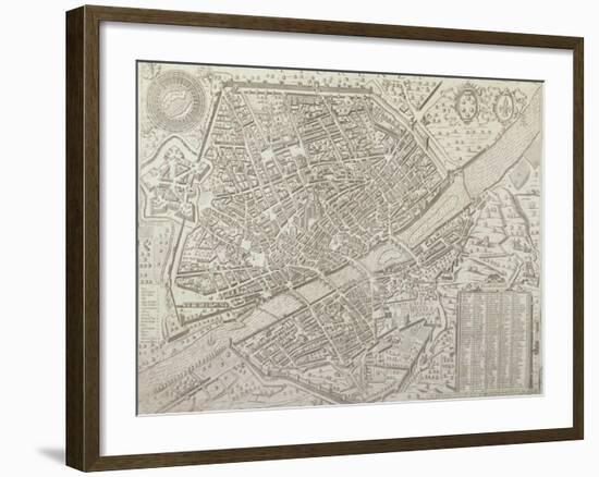 Map of Florence, 1595-Matteo Florimi-Framed Giclee Print