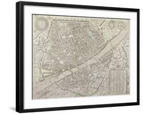 Map of Florence, 1595-Matteo Florimi-Framed Giclee Print