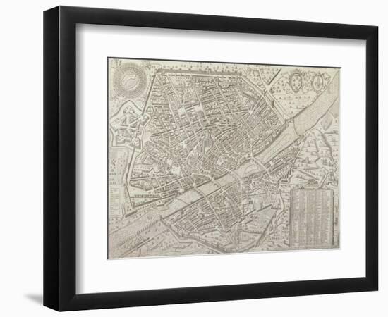 Map of Florence, 1595-Matteo Florimi-Framed Giclee Print