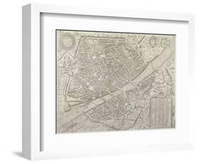 Map of Florence, 1595-Matteo Florimi-Framed Giclee Print