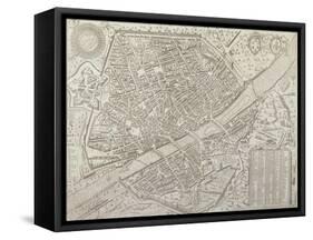 Map of Florence, 1595-Matteo Florimi-Framed Stretched Canvas