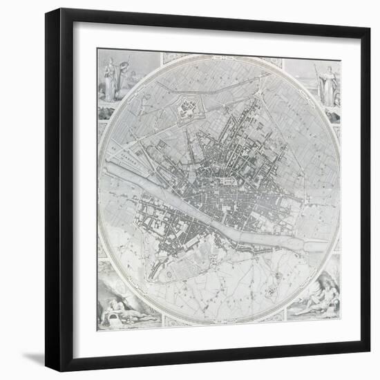 Map of Florence, 1843 and 1866-Fantozzi-Framed Giclee Print