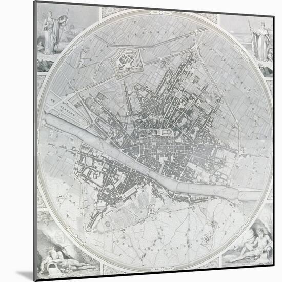 Map of Florence, 1843 and 1866-Fantozzi-Mounted Giclee Print