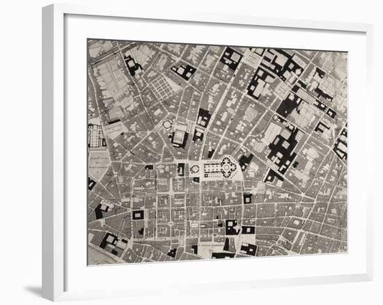 Map of Florence, Detail, 1843 and 1866 (Engraving) (Detail of 100310)-Fantozzi-Framed Giclee Print