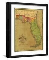 Map of Florida, 1826-A. Finley-Framed Giclee Print