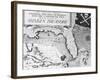 Map of Florida and Caribbean-null-Framed Giclee Print