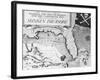 Map of Florida and Caribbean-null-Framed Giclee Print