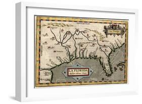 Map of Florida, C.1584-Abraham Ortelius-Framed Giclee Print