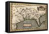 Map of Florida, C.1584-Abraham Ortelius-Framed Stretched Canvas