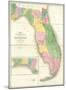 Map of Florida, c.1839-David H^ Burr-Mounted Art Print