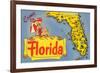 Map of Florida-null-Framed Premium Giclee Print