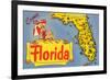 Map of Florida-null-Framed Premium Giclee Print