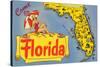 Map of Florida-null-Stretched Canvas