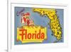 Map of Florida-null-Framed Art Print