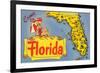 Map of Florida-null-Framed Art Print