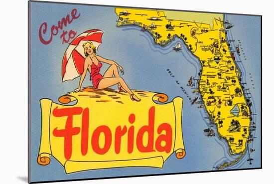 Map of Florida-null-Mounted Art Print