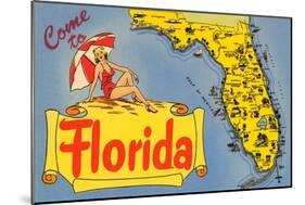 Map of Florida-null-Mounted Art Print