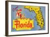 Map of Florida-null-Framed Art Print