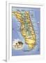 Map of Florida-null-Framed Art Print