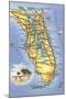 Map of Florida-null-Mounted Art Print