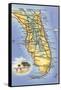 Map of Florida-null-Framed Stretched Canvas