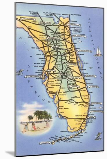 Map of Florida-null-Mounted Art Print