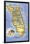 Map of Florida-null-Framed Art Print