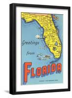 Map of Florida-null-Framed Art Print