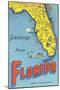 Map of Florida-null-Mounted Art Print