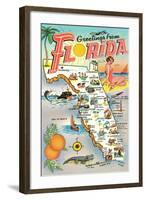 Map of Florida-null-Framed Art Print