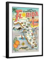 Map of Florida-null-Framed Art Print