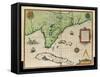 Map of Florida-Jacques Le Moyne-Framed Stretched Canvas