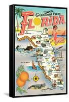 Map of Florida-null-Framed Stretched Canvas