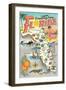 Map of Florida-null-Framed Art Print