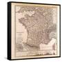 Map of France, 1874-null-Framed Stretched Canvas