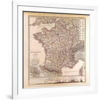 Map of France, 1874-null-Framed Giclee Print