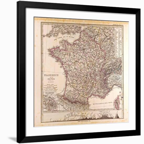 Map of France, 1874-null-Framed Giclee Print