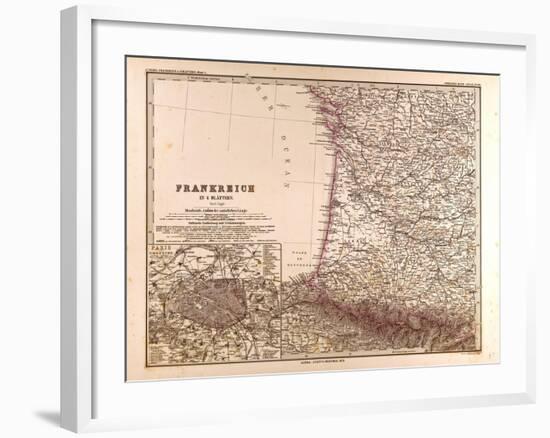 Map of France, 1874-null-Framed Giclee Print