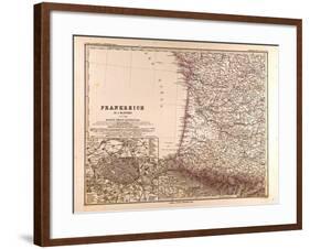 Map of France, 1874-null-Framed Giclee Print