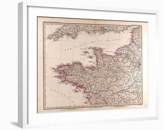 Map of France, 1874-null-Framed Giclee Print