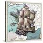 Map Of France As A Ship 1796-Vintage Lavoie-Stretched Canvas