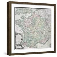 Map of France as Divided into 58 Provinces, 1765-Louis-Charles Desnos-Framed Giclee Print