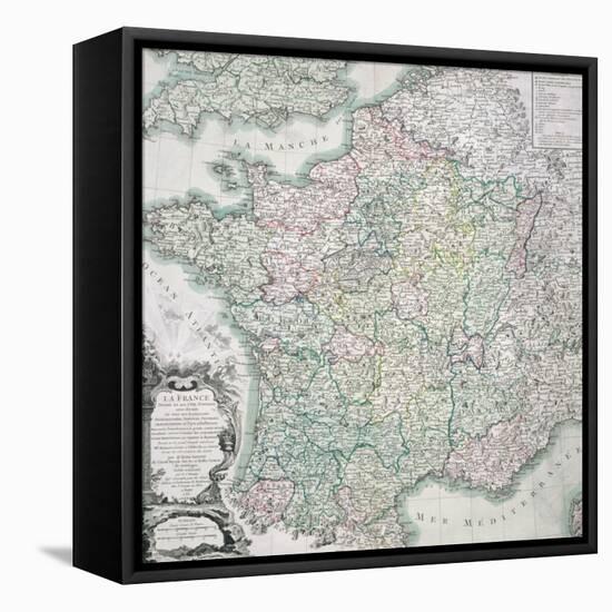 Map of France as Divided into 58 Provinces, 1765-Louis-Charles Desnos-Framed Stretched Canvas