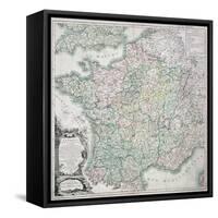 Map of France as Divided into 58 Provinces, 1765-Louis-Charles Desnos-Framed Stretched Canvas