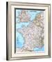 Map of France, Belgium, And The Netherlands-null-Framed Art Print