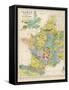 Map of France Belgium and the Netherlands-Thomas Johnson-Framed Stretched Canvas
