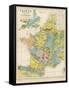 Map of France Belgium and the Netherlands-Thomas Johnson-Framed Stretched Canvas