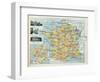 Map of France, C. 1914 (Colour Litho)-French-Framed Premium Giclee Print