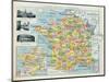 Map of France, C. 1914 (Colour Litho)-French-Mounted Premium Giclee Print