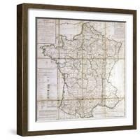 Map of France Divided into Provinces-Cesar Francois Cassini De Thury-Framed Giclee Print